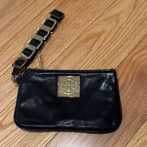 Tory Burch Black and Gold Wristlet